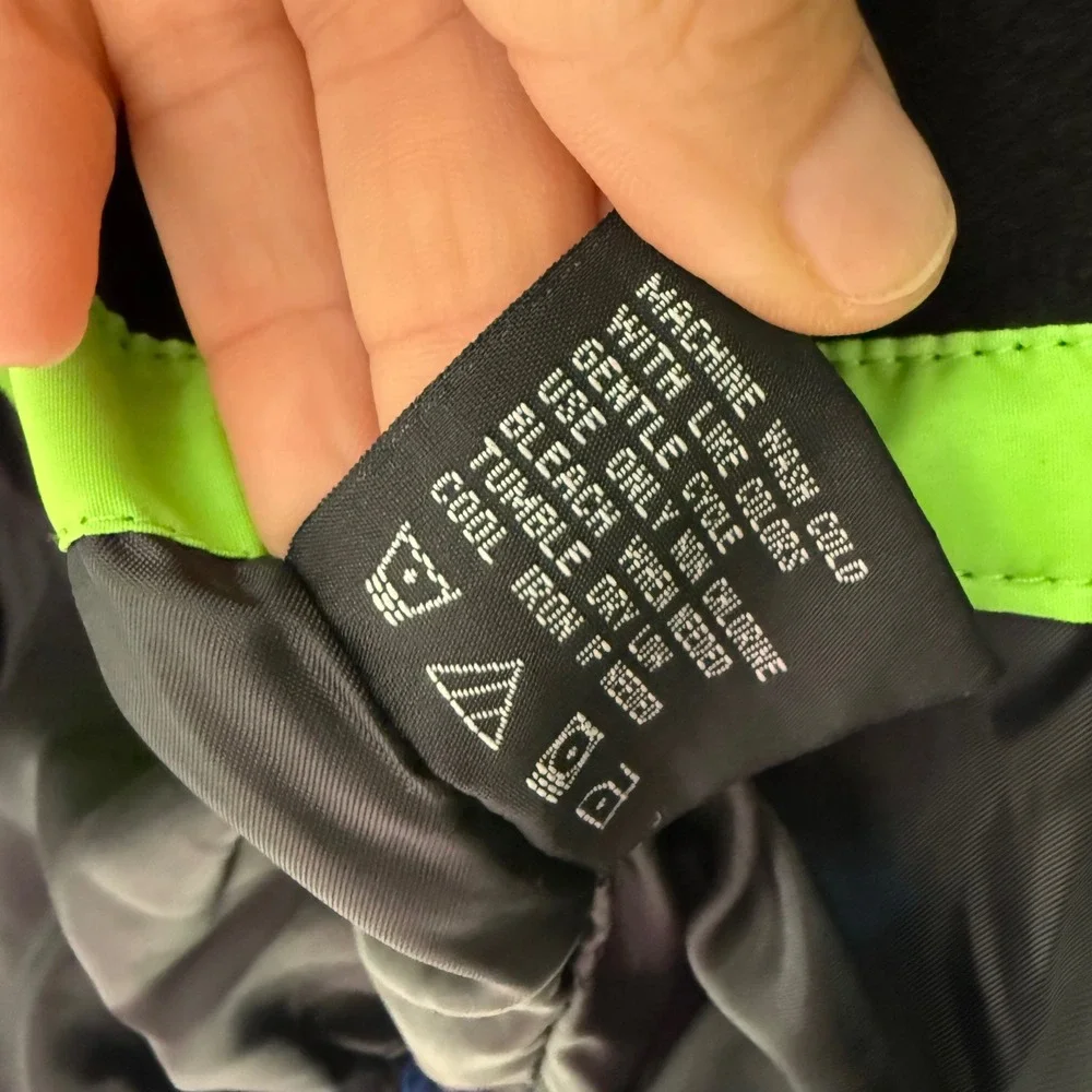 HK58 Hawke & Co Boys XL 14/16 Puffer Jacket Blue Black Neon Green Hooded Coat